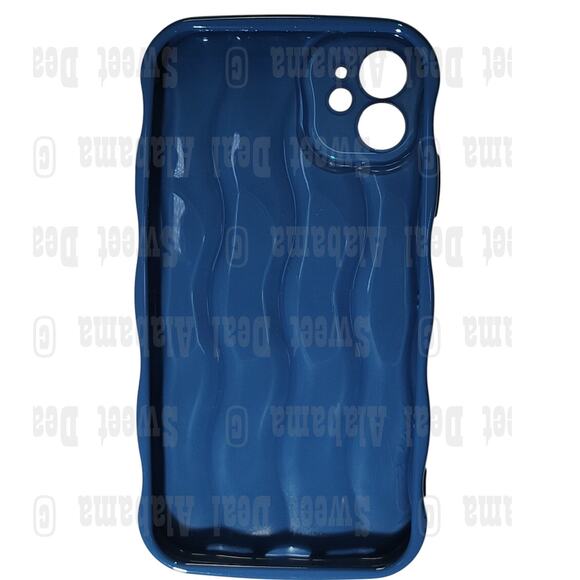 Water Ripple Curly Wave Frame for iPhone 11 (6.1") Case, Soft Slim Silicone Blue - Picture 2 of 3
